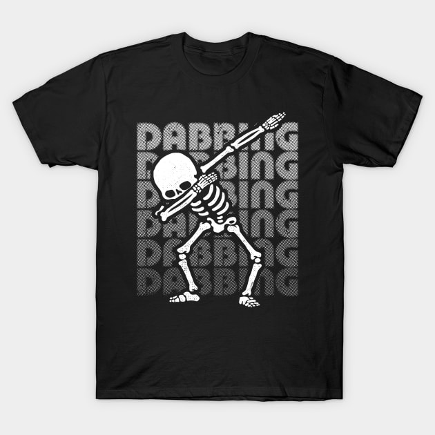 Dabbing Skeleton Type White T-Shirt by vo_maria